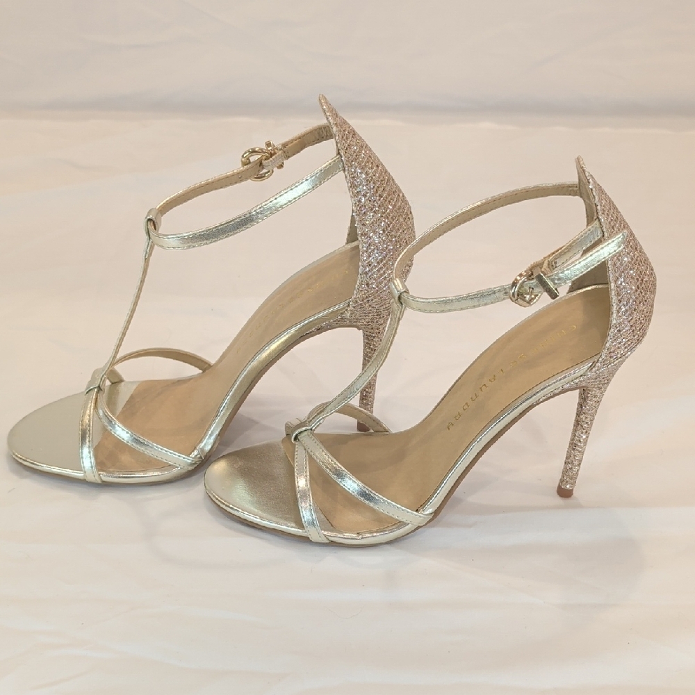 Sparkling Chinese Laundry Metallic Gold Heels